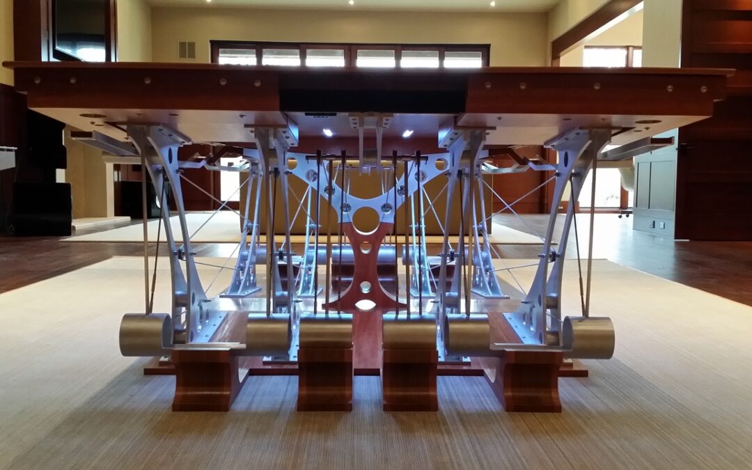 Amazing Teak and Mahogany Pool Table and Shuffleboard